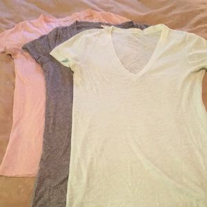 Three J Crew vintage cotton v-neck Ts. XS